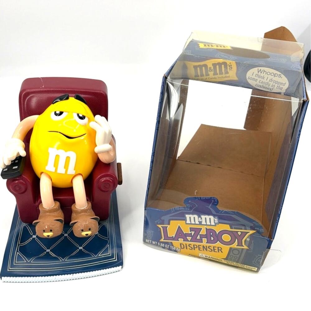 Vtg 1999 Peanut M&M's La-Z-Boy Recliner Candy Dispenser w/ Box Nostalgia Y2K